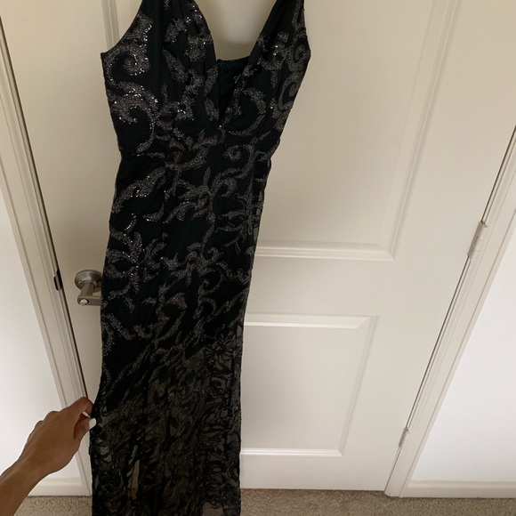 Black sheer floor length dress - Picture 3 of 8